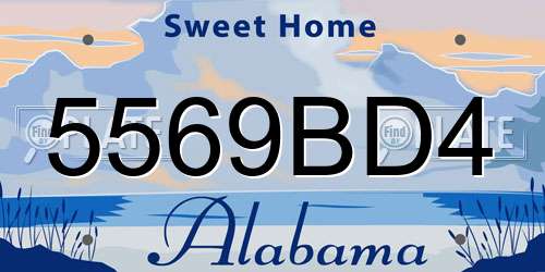 5569BD4 Alabama License Plate