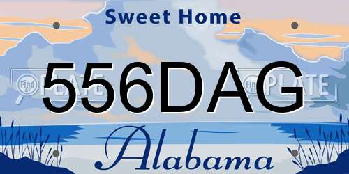 556DAG Alabama License Plate