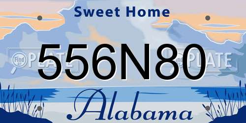 556N80 Alabama License Plate