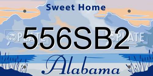 556SB2 Alabama License Plate