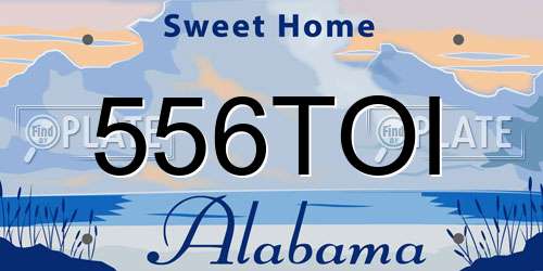 556TOI Alabama License Plate