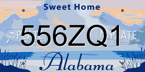 556ZQ1 Alabama License Plate
