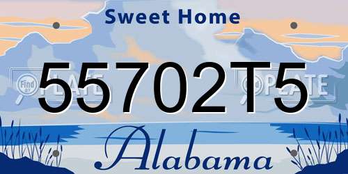 55702T5 Alabama License Plate