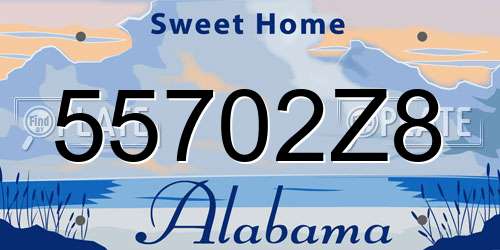 55702Z8 Alabama License Plate