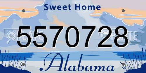 5570728 Alabama License Plate