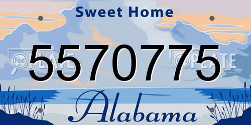 5570775 Alabama License Plate