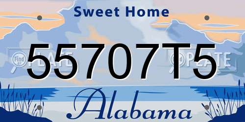 55707T5 Alabama License Plate