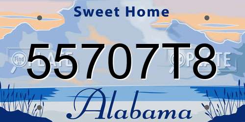55707T8 Alabama License Plate