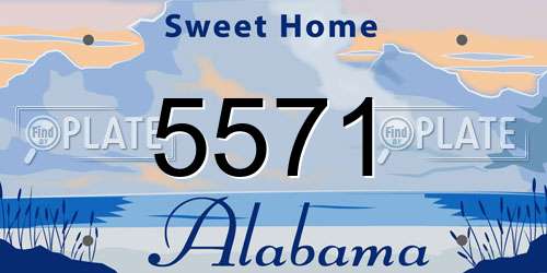 5571 Alabama License Plate