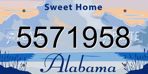 5571958 Alabama License Plate