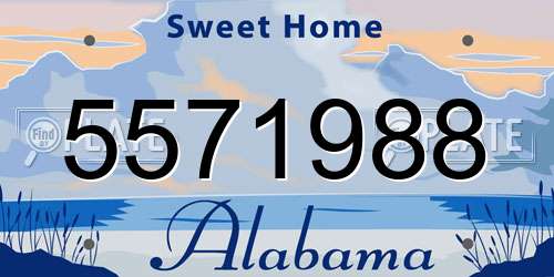 5571988 Alabama License Plate