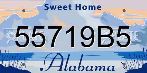 55719B5 Alabama License Plate