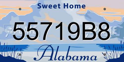 55719B8 Alabama License Plate