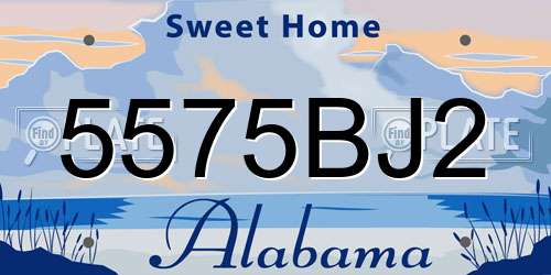 5575BJ2 Alabama License Plate