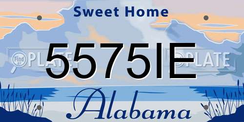 5575IE Alabama License Plate