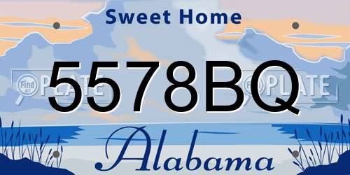 5578BQ Alabama License Plate