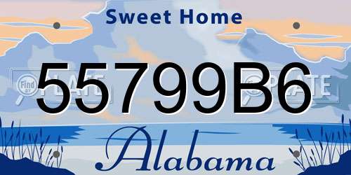 55799B6 Alabama License Plate