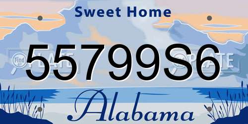 55799S6 Alabama License Plate