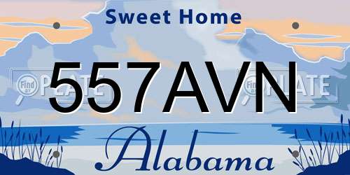 557AVN Alabama License Plate