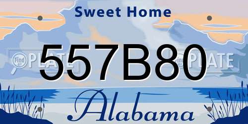 557B80 Alabama License Plate