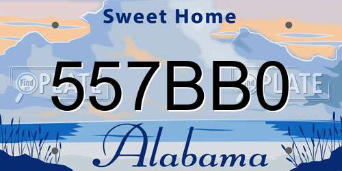 557BB0 Alabama License Plate