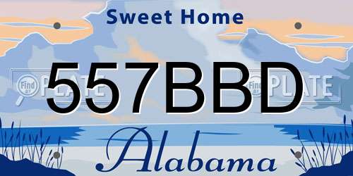 557BBD Alabama License Plate