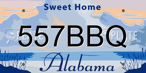 557BBQ Alabama License Plate