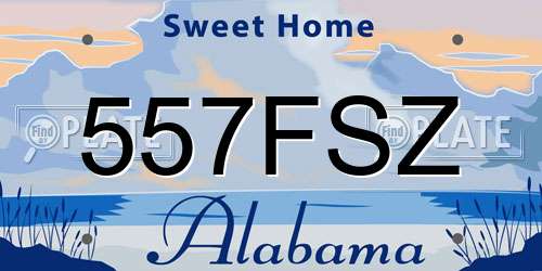 557FSZ Alabama License Plate