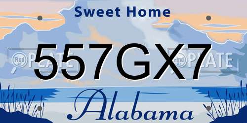 557GX7 Alabama License Plate