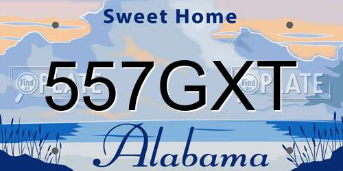 557GXT Alabama License Plate