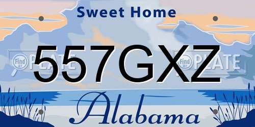 557GXZ Alabama License Plate