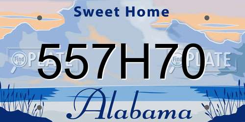 557H70 Alabama License Plate
