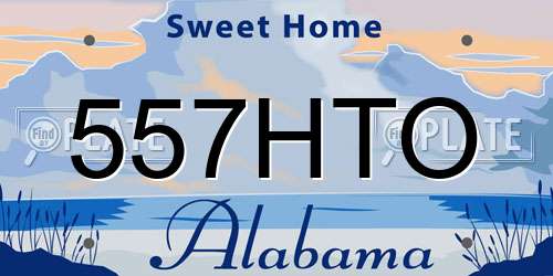 557HTO Alabama License Plate