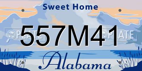 557M41 Alabama License Plate