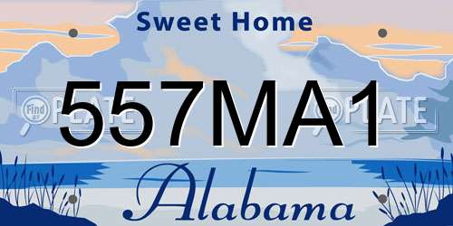 557MA1 Alabama License Plate