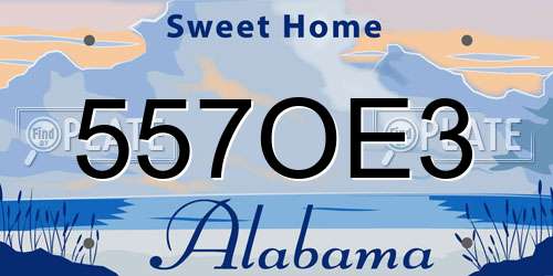 557OE3 Alabama License Plate