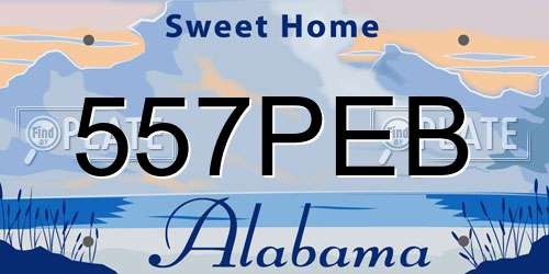 557PEB Alabama License Plate
