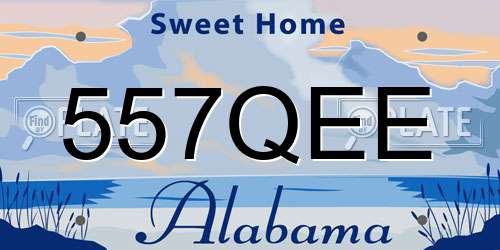 557QEE Alabama License Plate