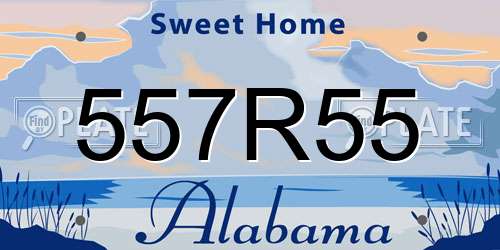 557R55 Alabama License Plate