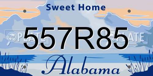 557R85 Alabama License Plate