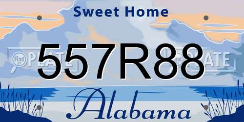 557R88 Alabama License Plate