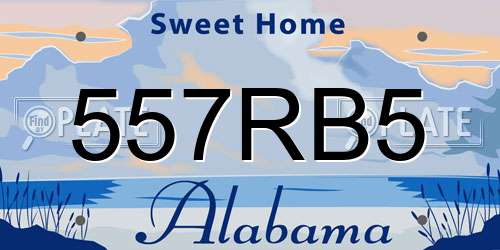 557RB5 Alabama License Plate