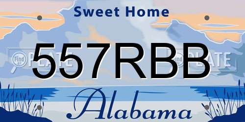 557RBB Alabama License Plate