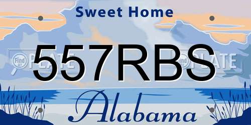 557RBS Alabama License Plate