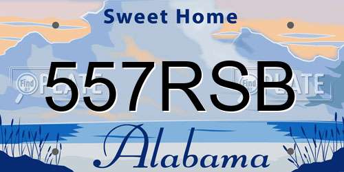 557RSB Alabama License Plate
