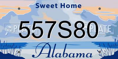 557S80 Alabama License Plate