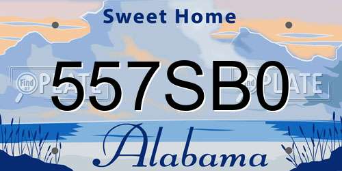 557SB0 Alabama License Plate