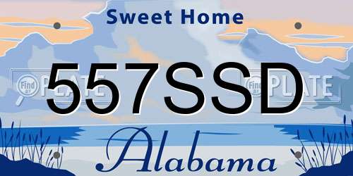 557SSD Alabama License Plate