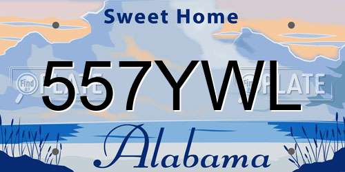 557YWL Alabama License Plate