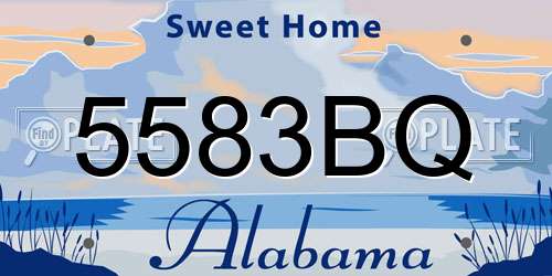 5583BQ Alabama License Plate